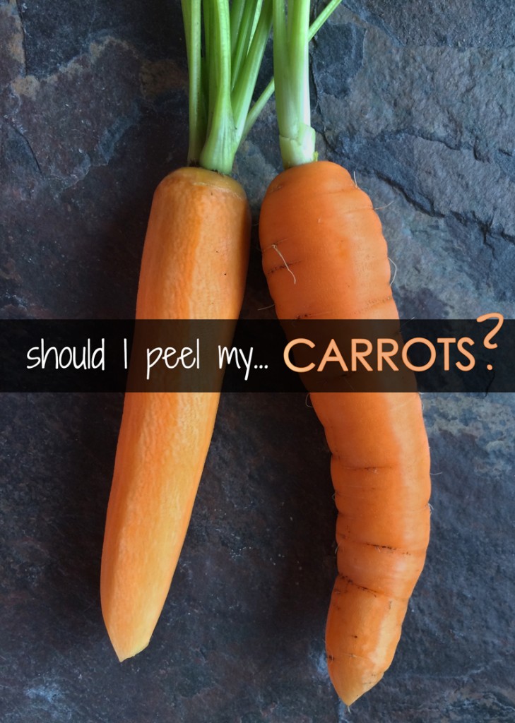 Should you or I peel carrots?